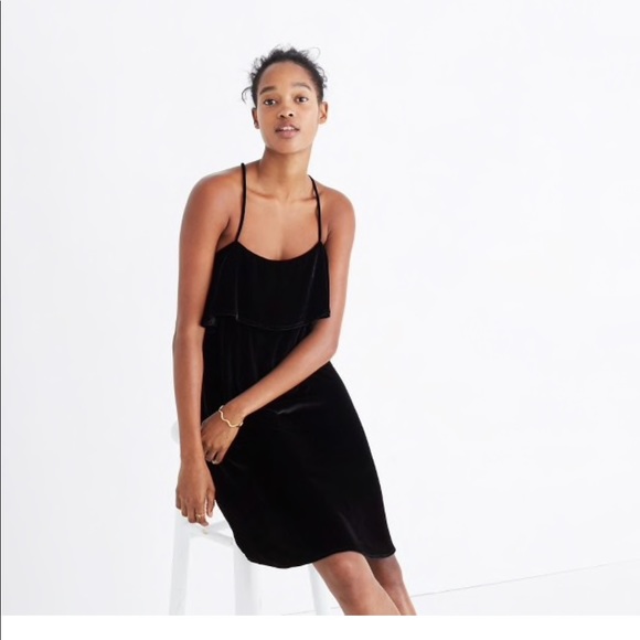 Madewell Velvet Ruffle Mini Dress - Picture 2 of 5